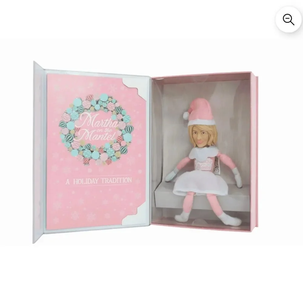 Martha Stewart Martha on The Mantel 10” Christmas Pink Plush Figurine, New